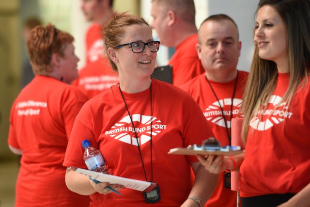 British Blind Sport volunteers at the National Swim Gala.